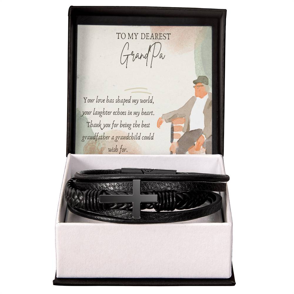 Men's Cross Bracelet - Tribute to the Best Grandfather - Gadget and Glam Shop