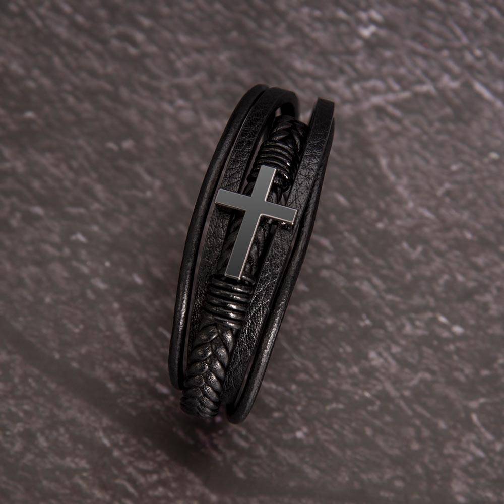 Men's Cross Bracelet - Tribute to the Best Grandfather - Gadget and Glam Shop