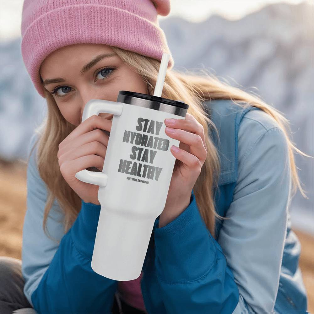 40oz. Stainless Steel Tumbler (Stay Hydrated Stay Healthy) - Gadget and Glam Shop