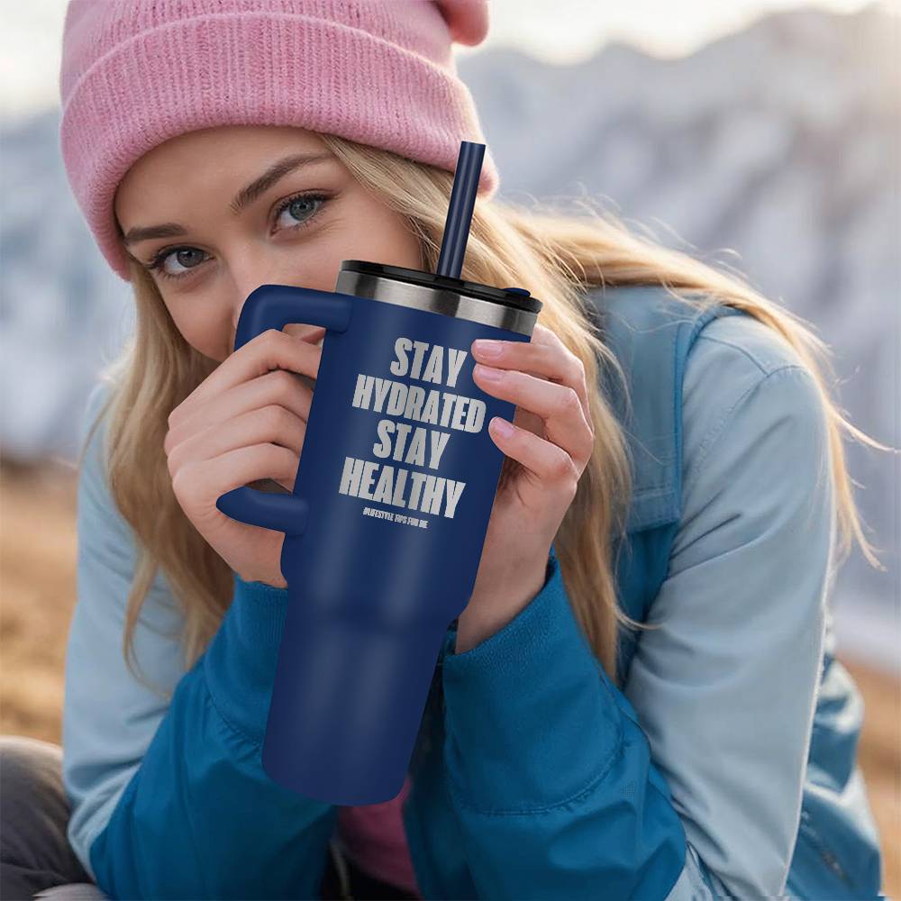 40oz. Stainless Steel Tumbler (Stay Hydrated Stay Healthy) - Gadget and Glam Shop