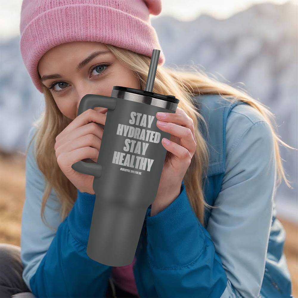 40oz. Stainless Steel Tumbler (Stay Hydrated Stay Healthy) - Gadget and Glam Shop