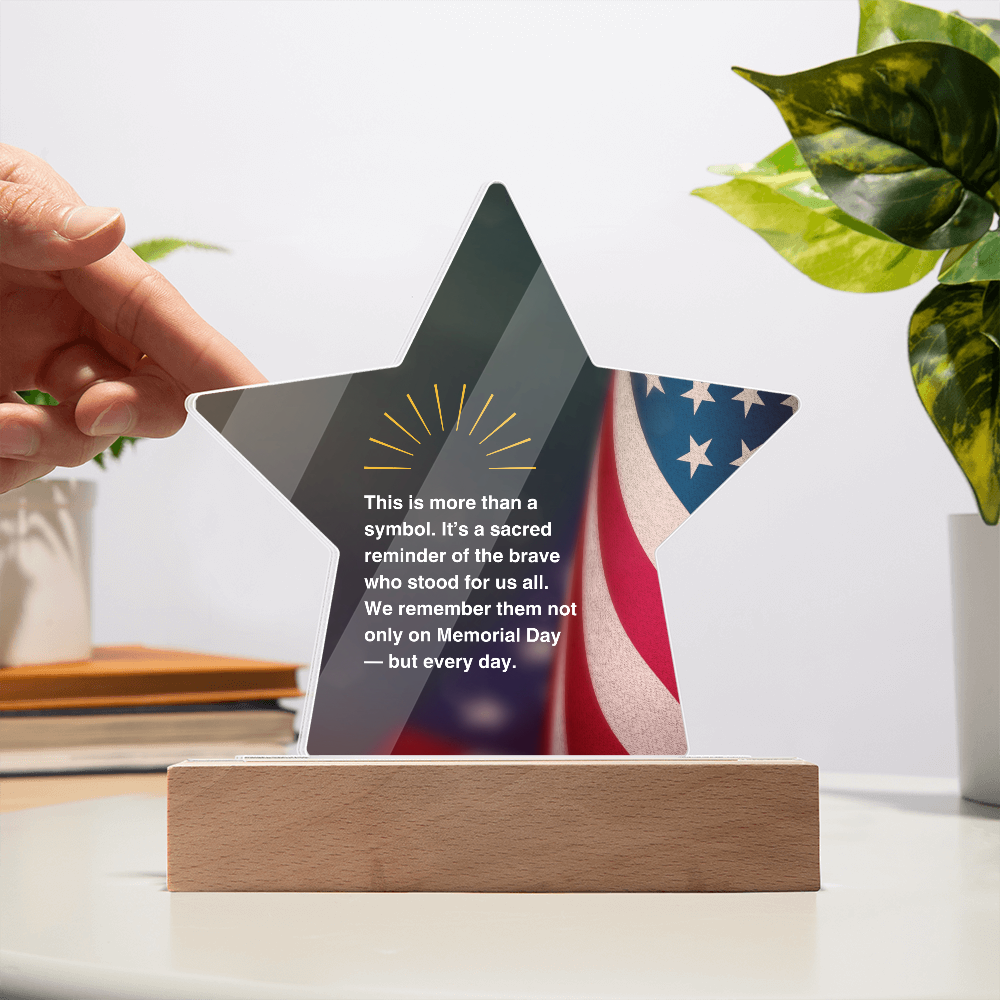 "Battle Cross" Acrylic Star Plaque