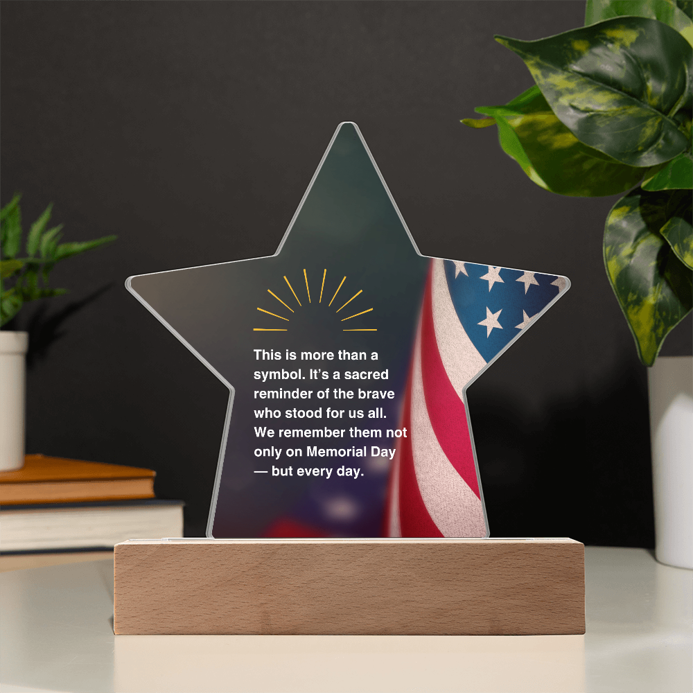 "Battle Cross" Acrylic Star Plaque
