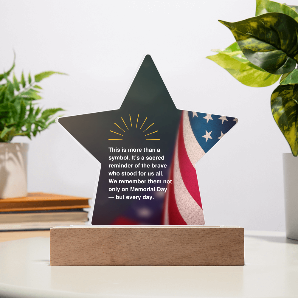 "Battle Cross" Acrylic Star Plaque