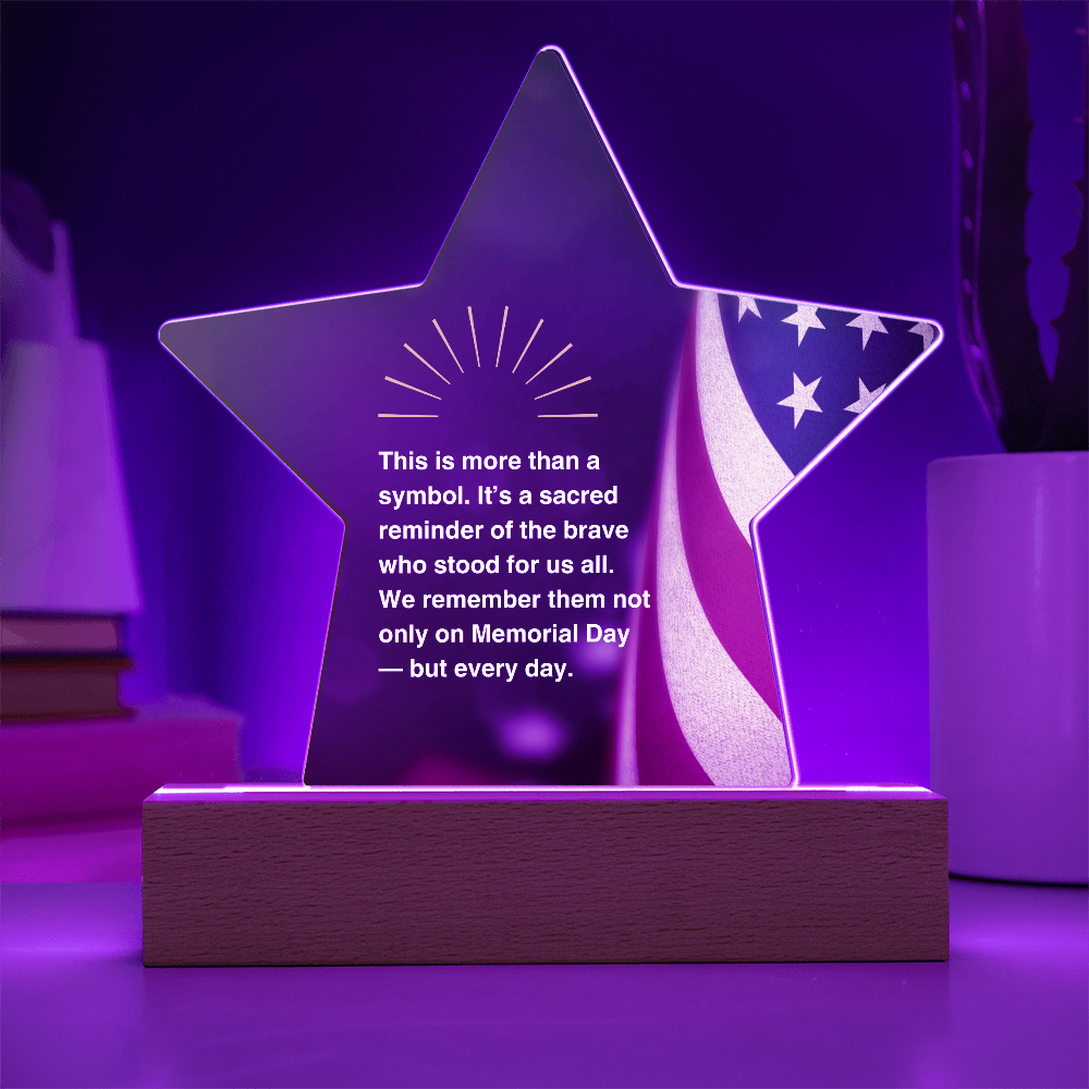 "Battle Cross" Acrylic Star Plaque