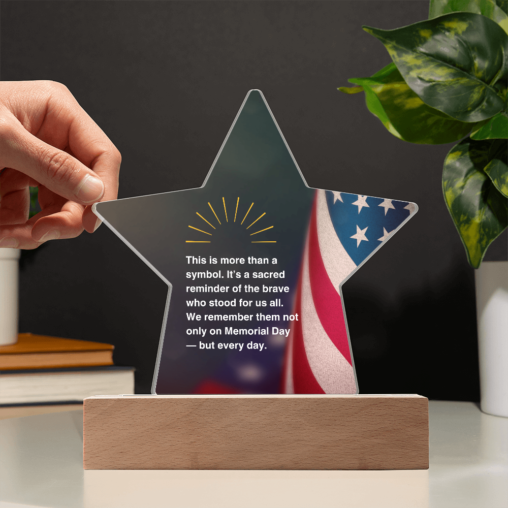 "Battle Cross" Acrylic Star Plaque