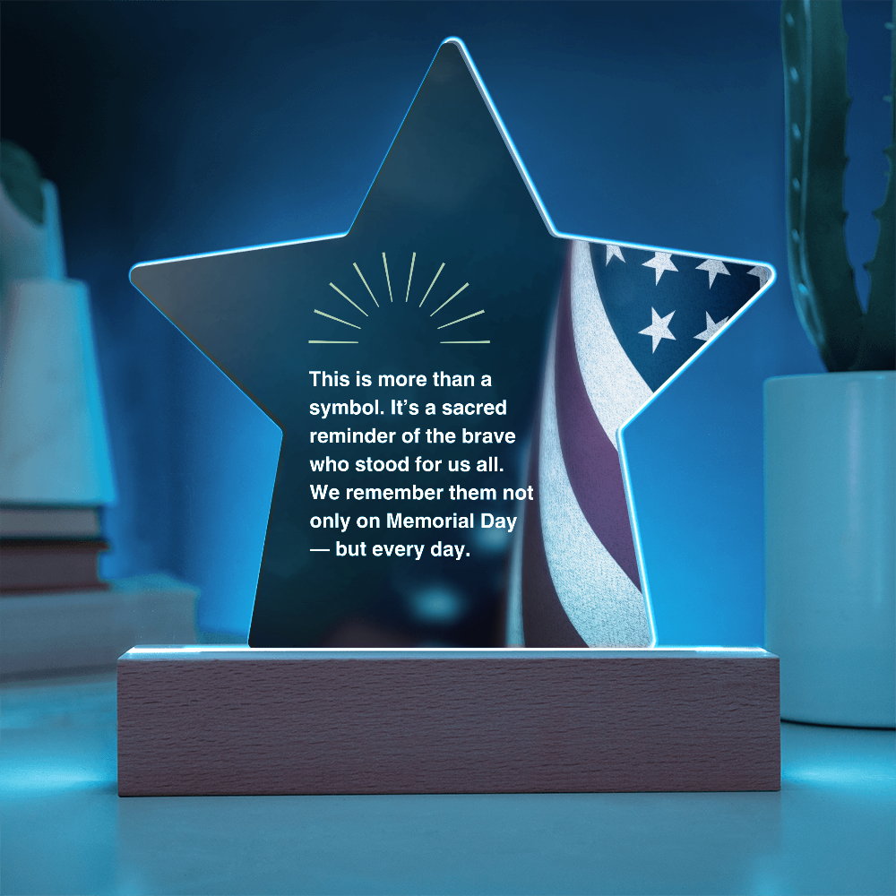 "Battle Cross" Acrylic Star Plaque