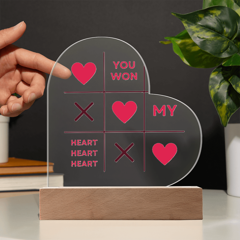 You Won My Heart: Acrylic Heart Plaque Perfect for Valentine's Day! - Gadget and Glam Shop