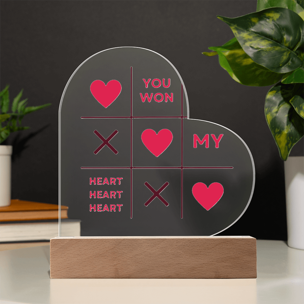 You Won My Heart: Acrylic Heart Plaque Perfect for Valentine's Day! - Gadget and Glam Shop
