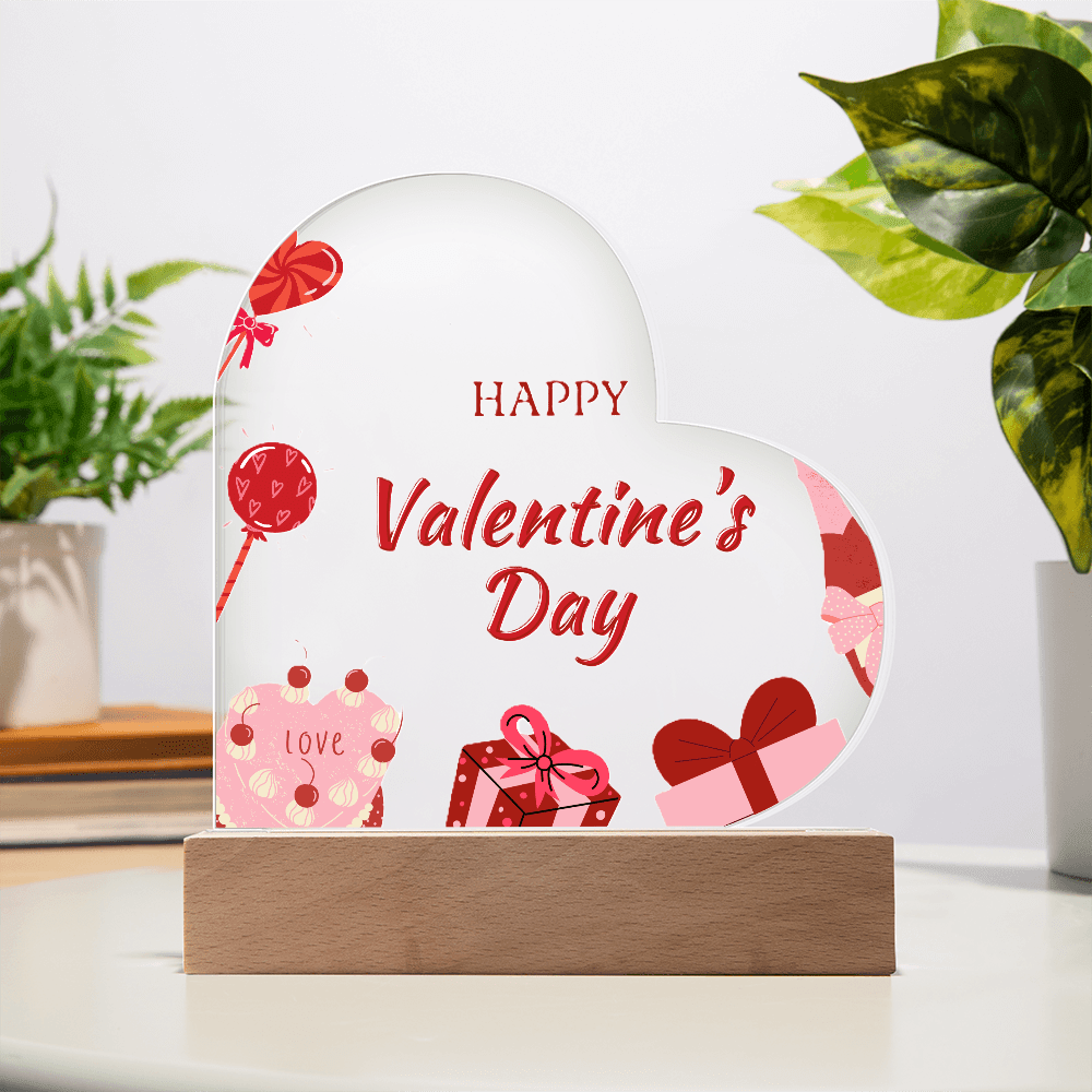 Forever My Valentine: Acrylic Heart Plaque - Gadget and Glam Shop