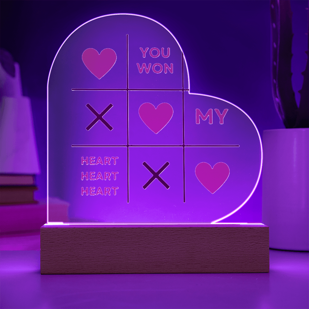 You Won My Heart: Acrylic Heart Plaque Perfect for Valentine's Day! - Gadget and Glam Shop