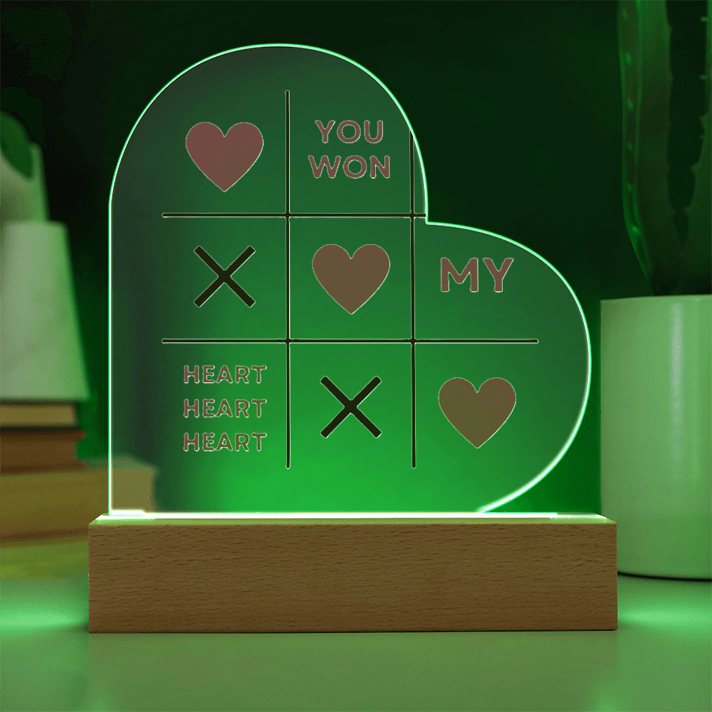 You Won My Heart: Acrylic Heart Plaque Perfect for Valentine's Day! - Gadget and Glam Shop