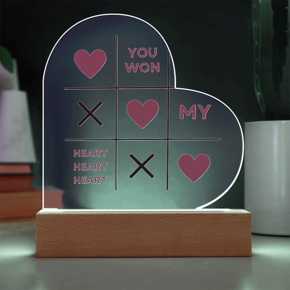 You Won My Heart: Acrylic Heart Plaque Perfect for Valentine's Day! - Gadget and Glam Shop