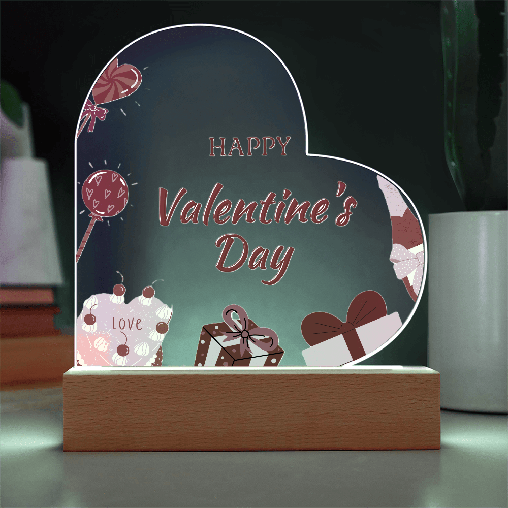 Forever My Valentine: Acrylic Heart Plaque - Gadget and Glam Shop