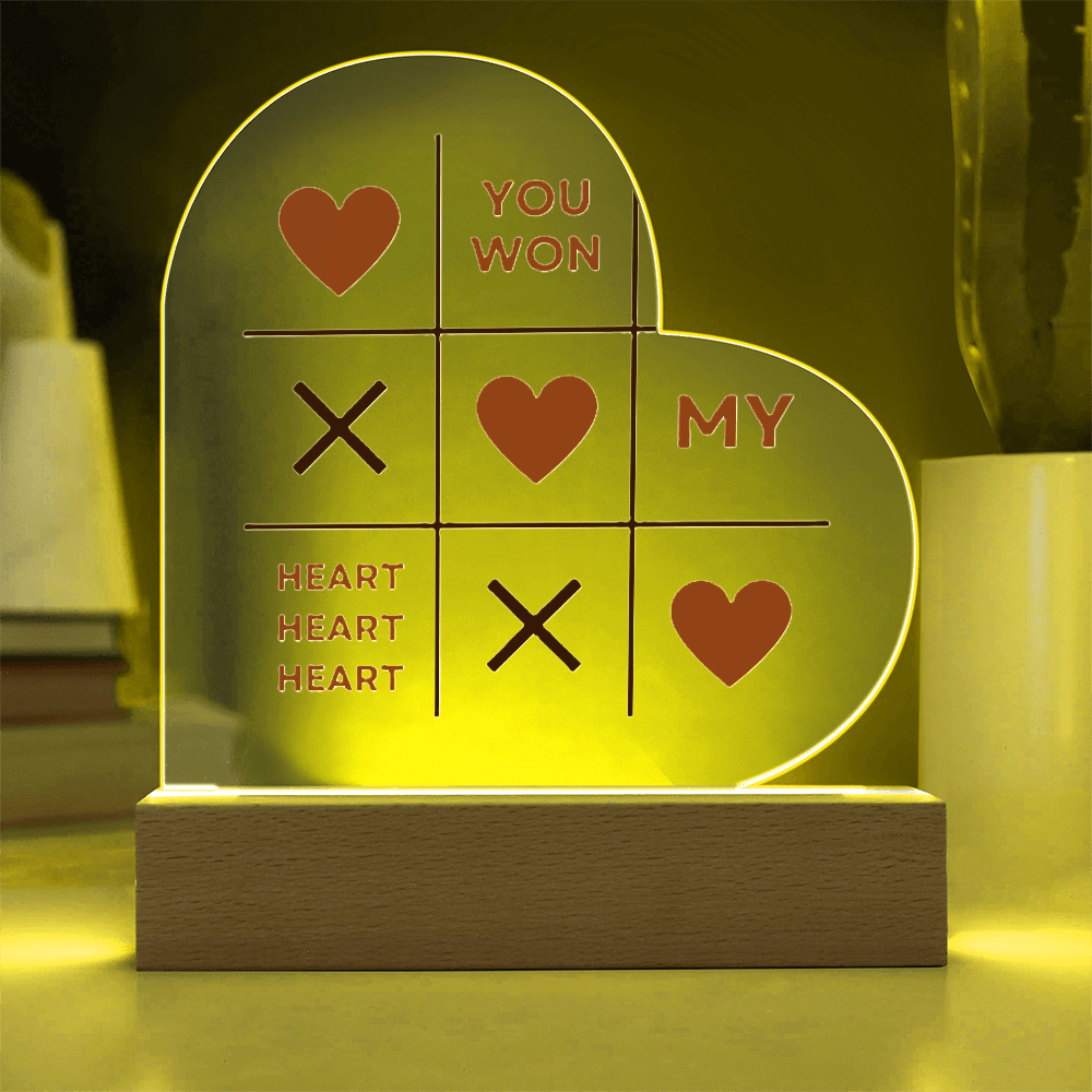 You Won My Heart: Acrylic Heart Plaque Perfect for Valentine's Day! - Gadget and Glam Shop