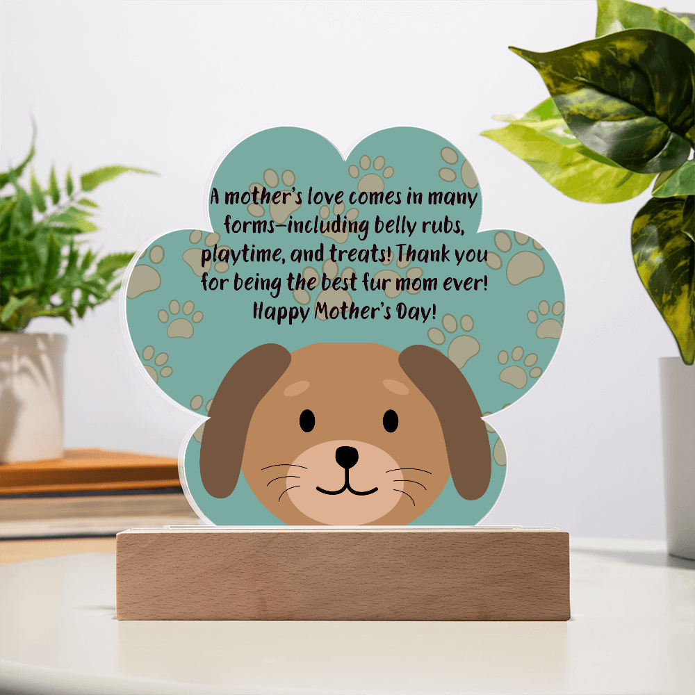 Best Fur Mom Ever – Acrylic Paw Print Plaque for Mother's Day - Gadget and Glam Shop
