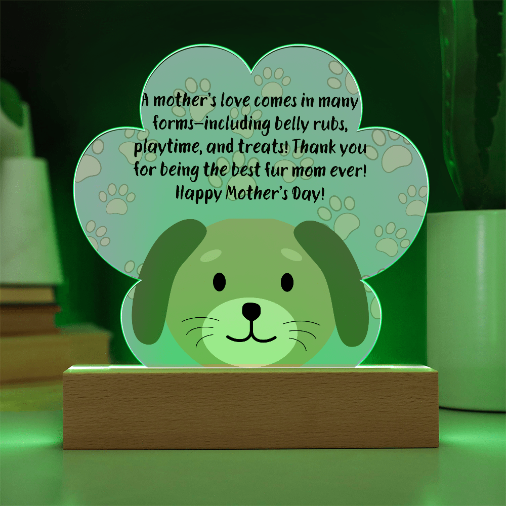 Best Fur Mom Ever – Acrylic Paw Print Plaque for Mother's Day - Gadget and Glam Shop