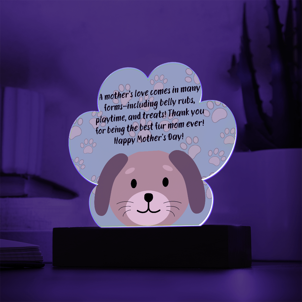 Best Fur Mom Ever – Acrylic Paw Print Plaque for Mother's Day - Gadget and Glam Shop