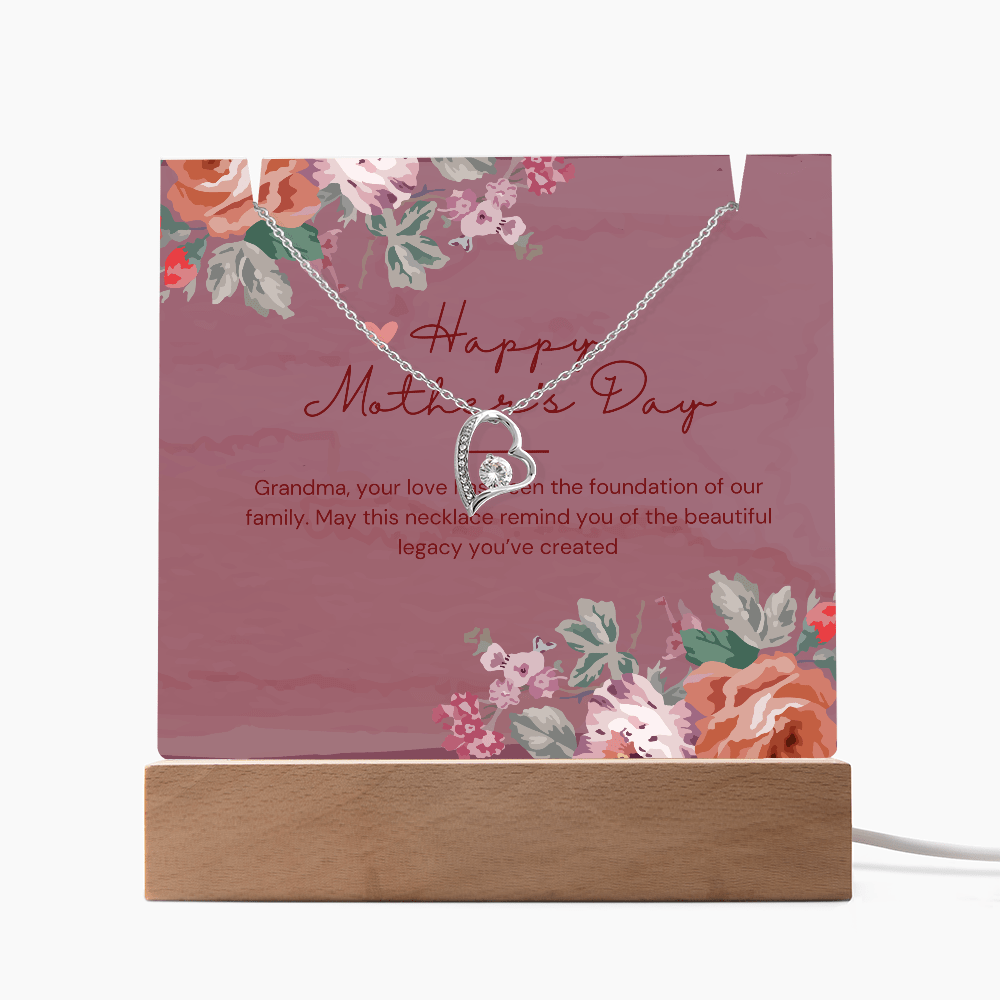 Three Generations of Love – Keepsake Acrylic & Forever Love Necklace for Mother's Day - Gadget and Glam Shop
