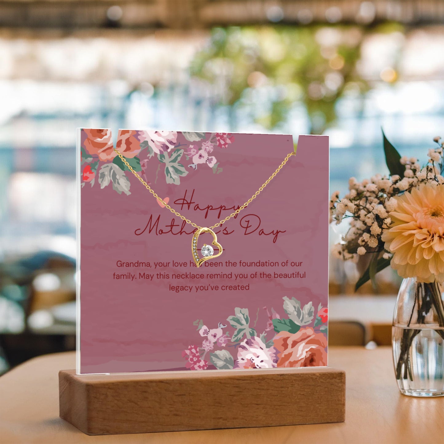 Three Generations of Love – Keepsake Acrylic & Forever Love Necklace for Mother's Day - Gadget and Glam Shop