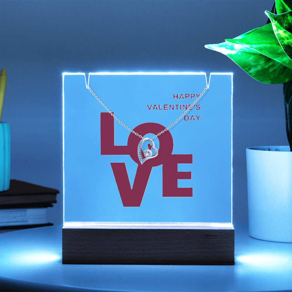 Eternal Love: Valentine's Day Keepsake Acrylic & Forever Love Necklace Set - Gadget and Glam Shop