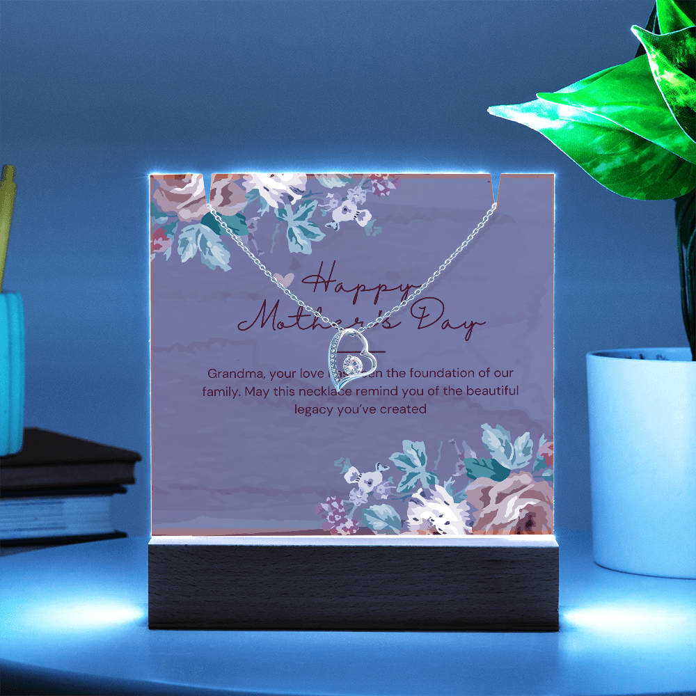 Three Generations of Love – Keepsake Acrylic & Forever Love Necklace for Mother's Day - Gadget and Glam Shop