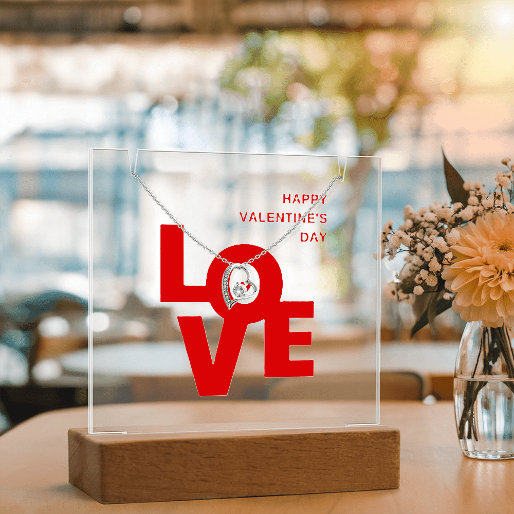 Eternal Love: Valentine's Day Keepsake Acrylic & Forever Love Necklace Set - Gadget and Glam Shop