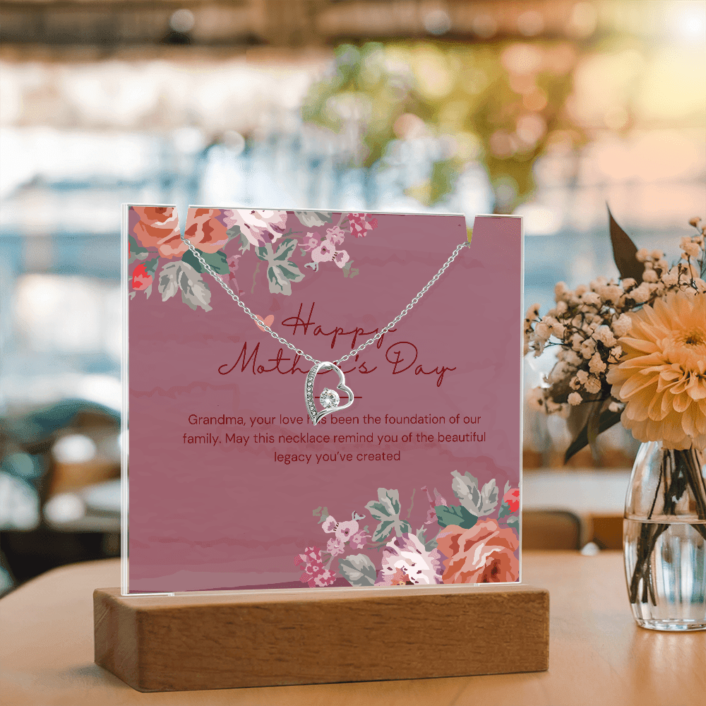 Three Generations of Love – Keepsake Acrylic & Forever Love Necklace for Mother's Day - Gadget and Glam Shop