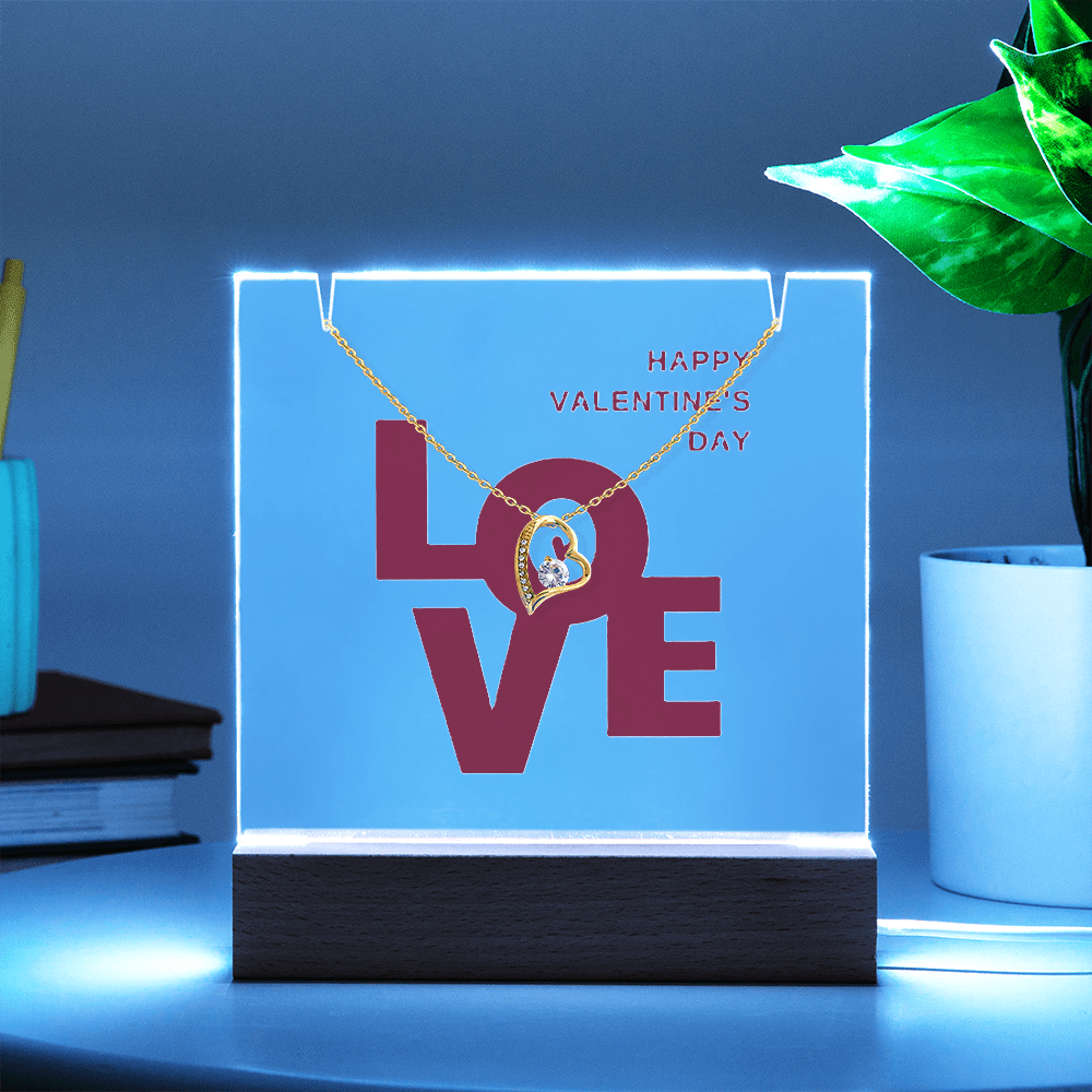 Eternal Love: Valentine's Day Keepsake Acrylic & Forever Love Necklace Set - Gadget and Glam Shop