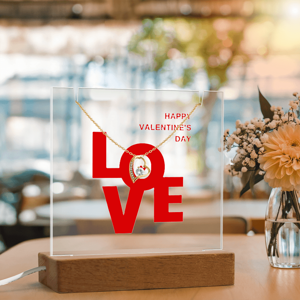 Eternal Love: Valentine's Day Keepsake Acrylic & Forever Love Necklace Set - Gadget and Glam Shop