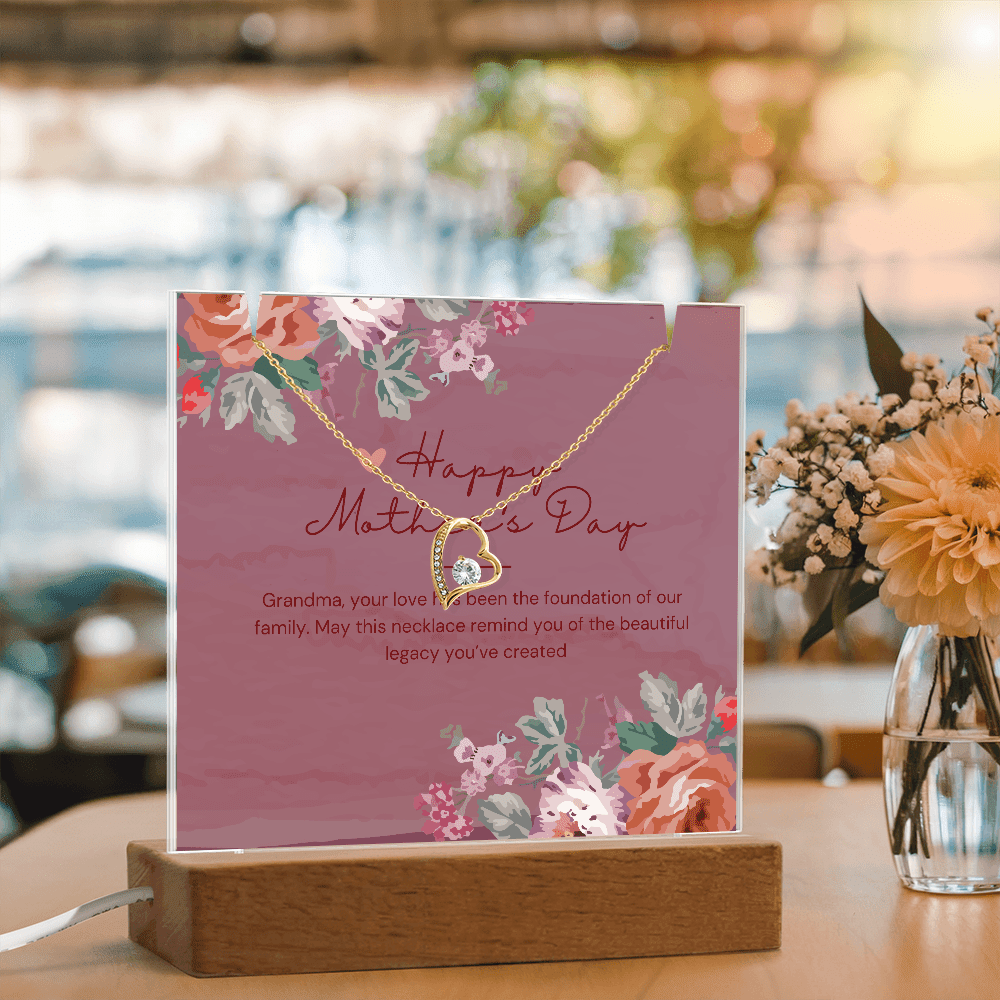 Three Generations of Love – Keepsake Acrylic & Forever Love Necklace for Mother's Day - Gadget and Glam Shop