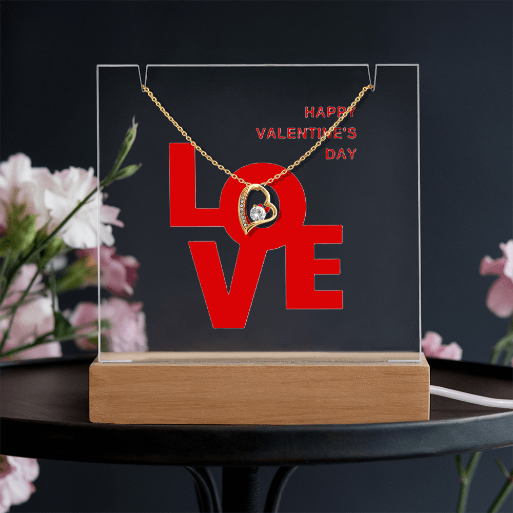 Eternal Love: Valentine's Day Keepsake Acrylic & Forever Love Necklace Set - Gadget and Glam Shop