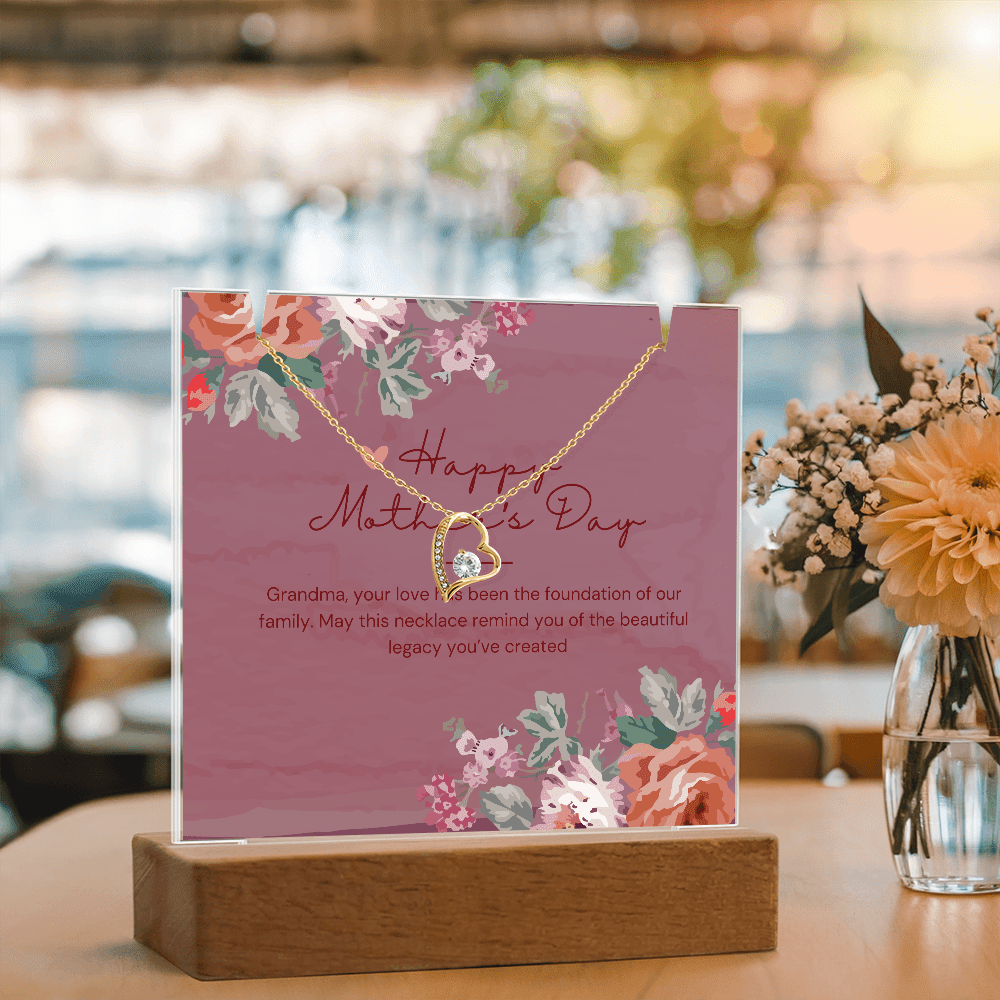 Three Generations of Love – Keepsake Acrylic & Forever Love Necklace for Mother's Day - Gadget and Glam Shop