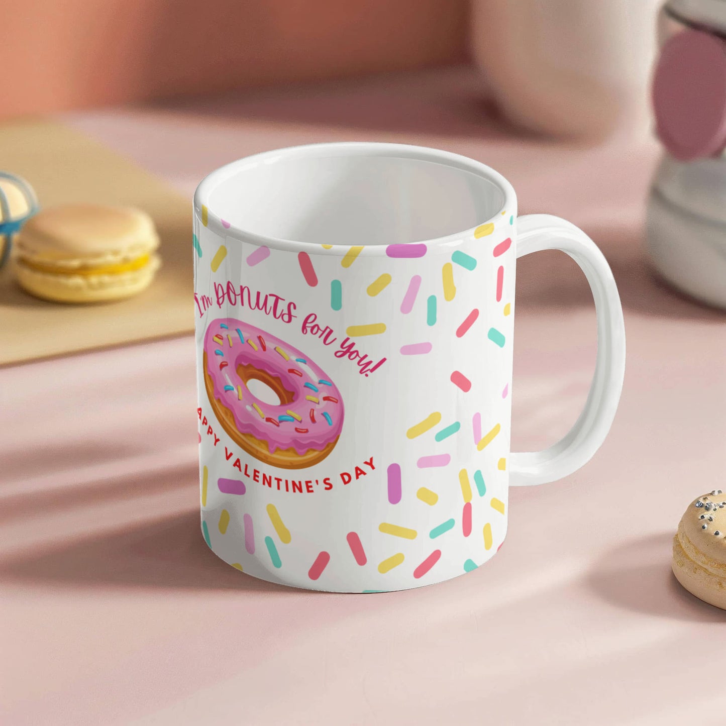Valentine's Day Love Sips: White Ceramic Mug - Gadget and Glam Shop