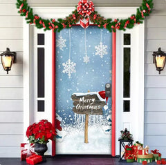 Christmas Forest Background Fabric Door Hanging for Christmas Party Decoration - Gadget and Glam Shop