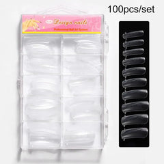 500pcs Natural Clear False Acrylic Nail Tips - Full/Half Cover Tips - Gadget and Glam Shop