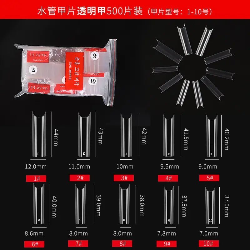 500/100pcs Extra Long C Curve Nail Tips Half Cover French False Nails - Gadget and Glam Shop