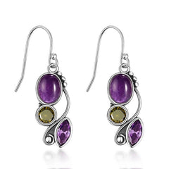 Graceful Drops: S925 Sterling Silver Amethyst Earrings, Fine Jewelry for Women - Gadget and Glam Shop