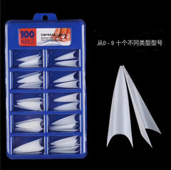 500/100pcs Extra Long C Curve Nail Tips Half Cover French False Nails - Gadget and Glam Shop