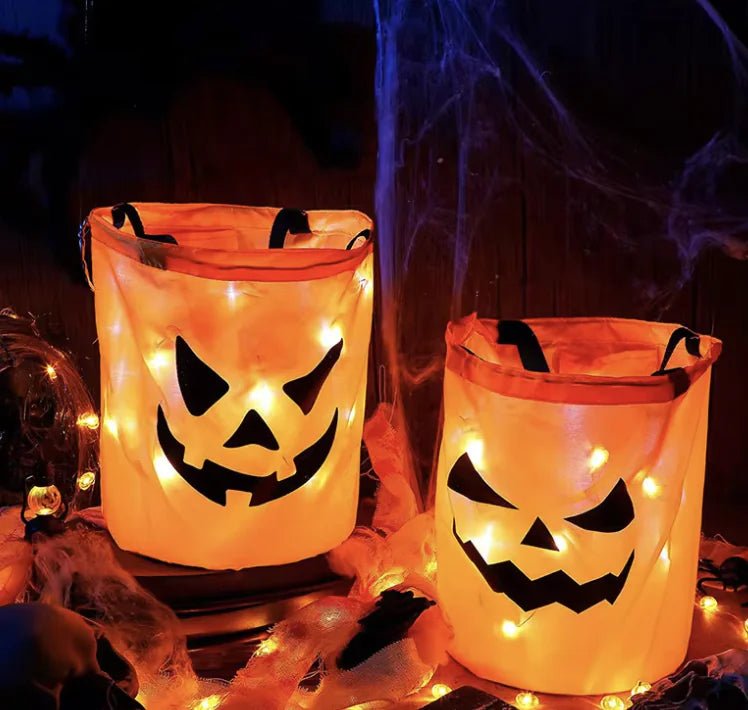 LED Halloween Pumpkin Candy Bucket – Collapsible Trick - or - Treat Basket - Gadget and Glam Shop