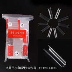 500/100pcs Extra Long C Curve Nail Tips Half Cover French False Nails - Gadget and Glam Shop