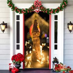 Christmas Forest Background Fabric Door Hanging for Christmas Party Decoration - Gadget and Glam Shop