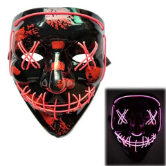 LED Purge Mask: Halloween Costume DJ Party Light Up Glow - in - the - Dark Masks (10 Colors) - Gadget and Glam Shop
