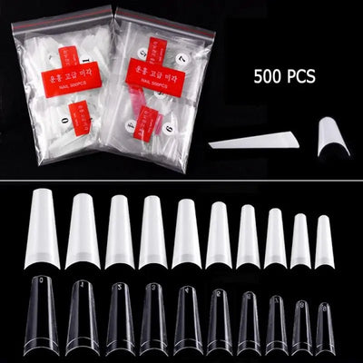 500Pcs White Clear French False Acrylic Nail Tips - Gadget and Glam Shop
