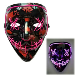 LED Purge Mask: Halloween Costume DJ Party Light Up Glow - in - the - Dark Masks (10 Colors) - Gadget and Glam Shop