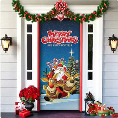 Christmas Forest Background Fabric Door Hanging for Christmas Party Decoration - Gadget and Glam Shop