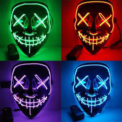 LED Purge Mask: Halloween Costume DJ Party Light Up Glow - in - the - Dark Masks (10 Colors) - Gadget and Glam Shop