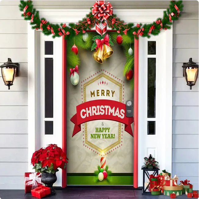 Christmas Forest Background Fabric Door Hanging for Christmas Party Decoration - Gadget and Glam Shop