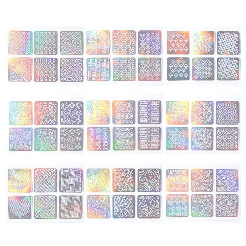 24 Sheets DIY Nail Art Sticker Set: 3D Laser, Hollow Design - Gadget and Glam Shop
