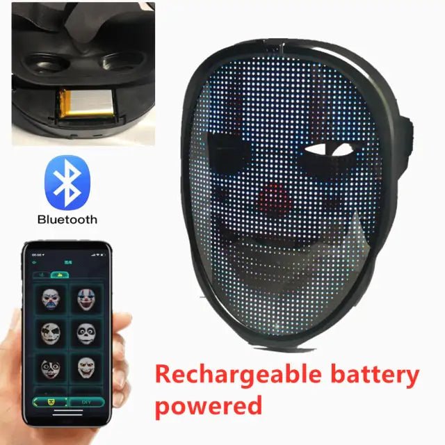 Bluetooth Light Up LED Mask - Gadget and Glam Shop